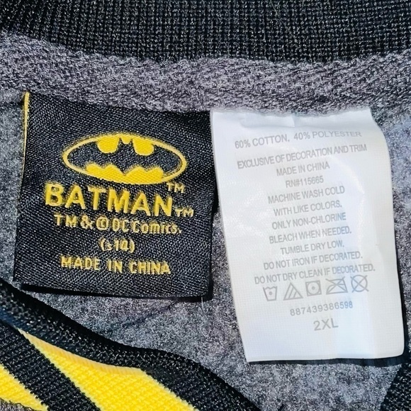 DC Comics Batman Lightweight Super Soft Varsity Jacket Size 2X - Picture 5 of 6
